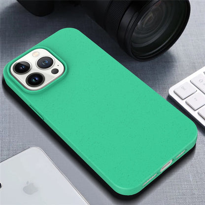 For iPhone 16 Pro Max Case Biodegradable Wheat Straw+TPU Hybrid Phone Cover