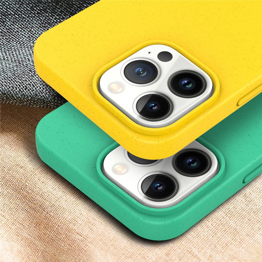 For iPhone 16 Pro Max Case Biodegradable Wheat Straw+TPU Hybrid Phone Cover