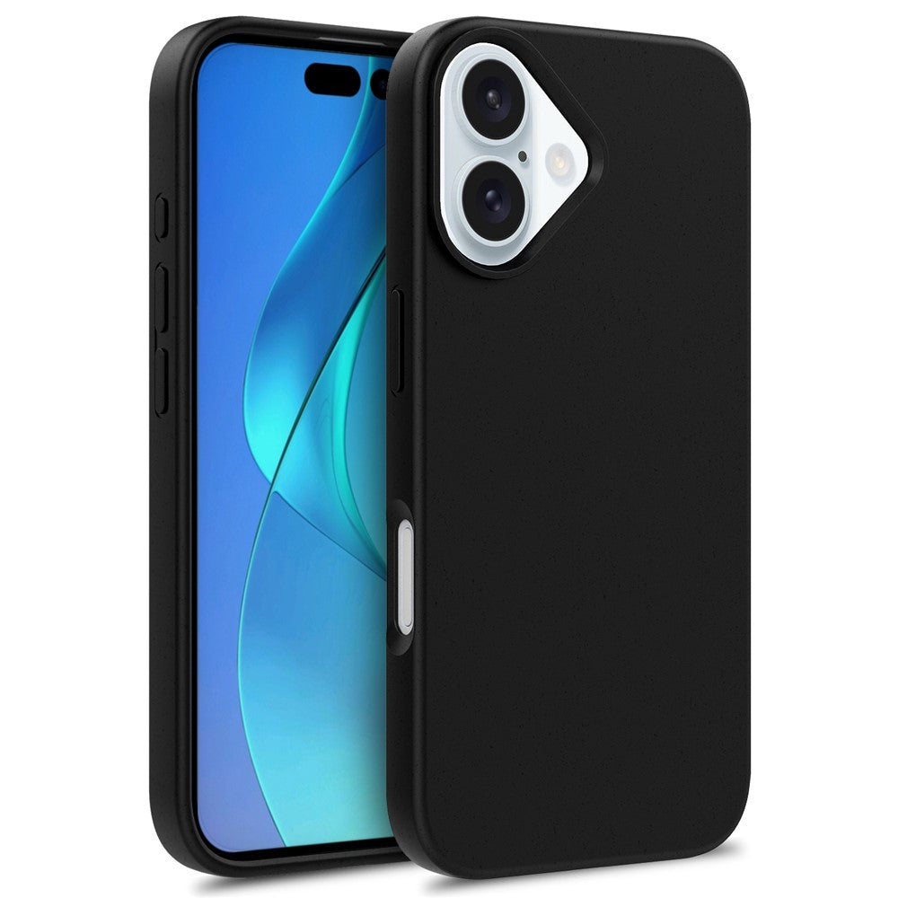 For iPhone 16 Case Biodegradable Wheat Straw+TPU Hybrid Phone Cover