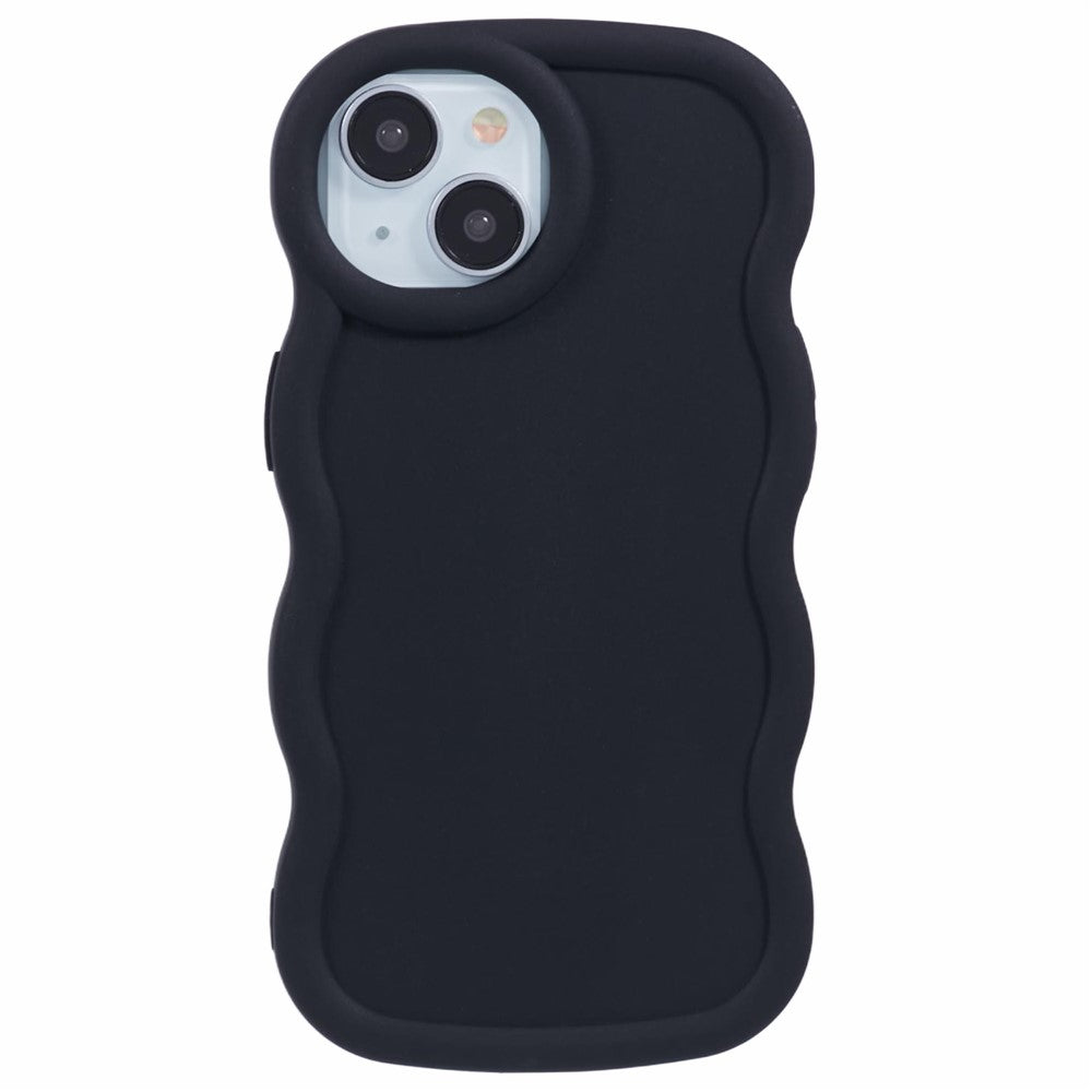 XL Series For iPhone 14 Case Solid Color Wave Edge Flexible TPU Phone Cover
