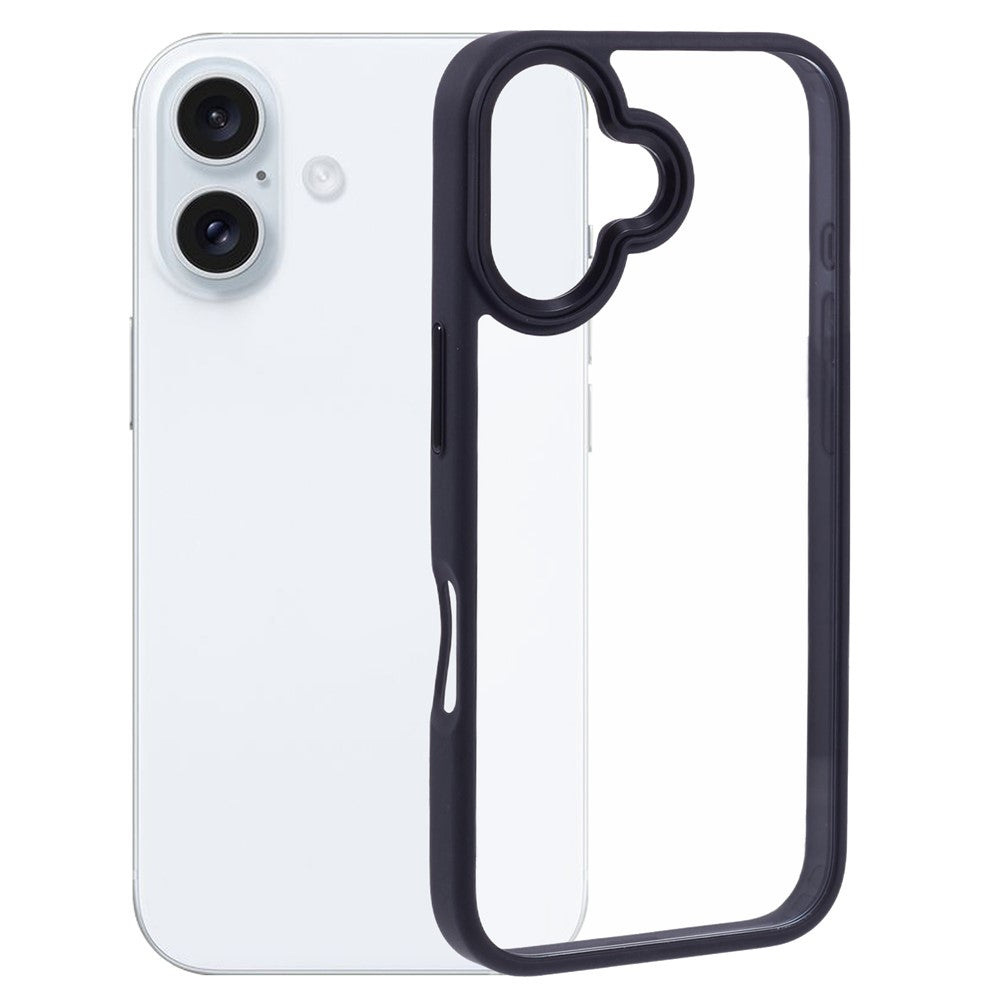 For iPhone 16 Cell Phone Cases Drop-Proof Clear Back PC+TPU Cover