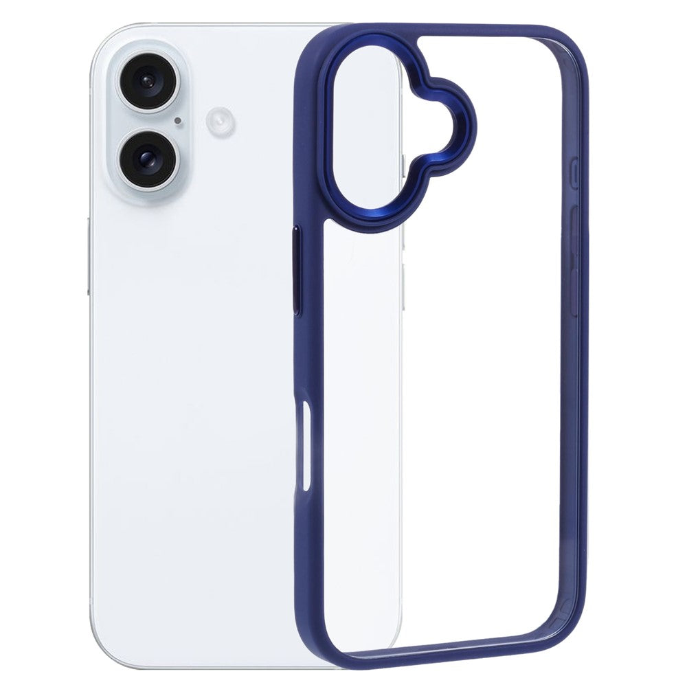 For iPhone 16 Cell Phone Cases Drop-Proof Clear Back PC+TPU Cover