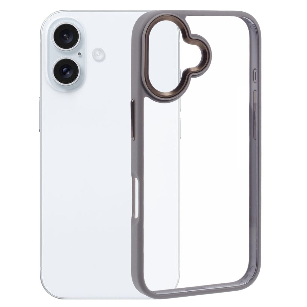 For iPhone 16 Cell Phone Cases Drop-Proof Clear Back PC+TPU Cover