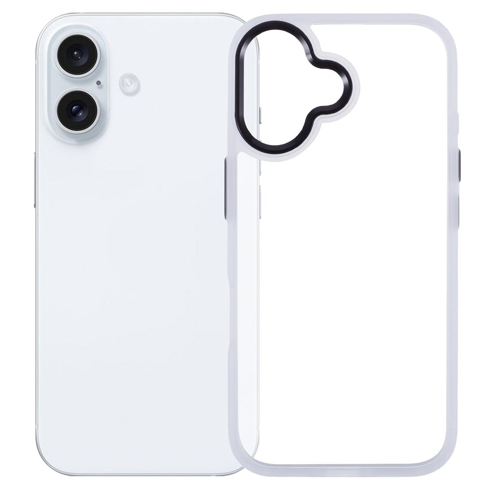 For iPhone 16 Cell Phone Cases Drop-Proof Clear Back PC+TPU Cover