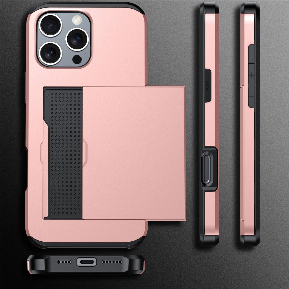 For iPhone 16 Pro Max Case TPU + PC Protective Phone Cover with Card Holder