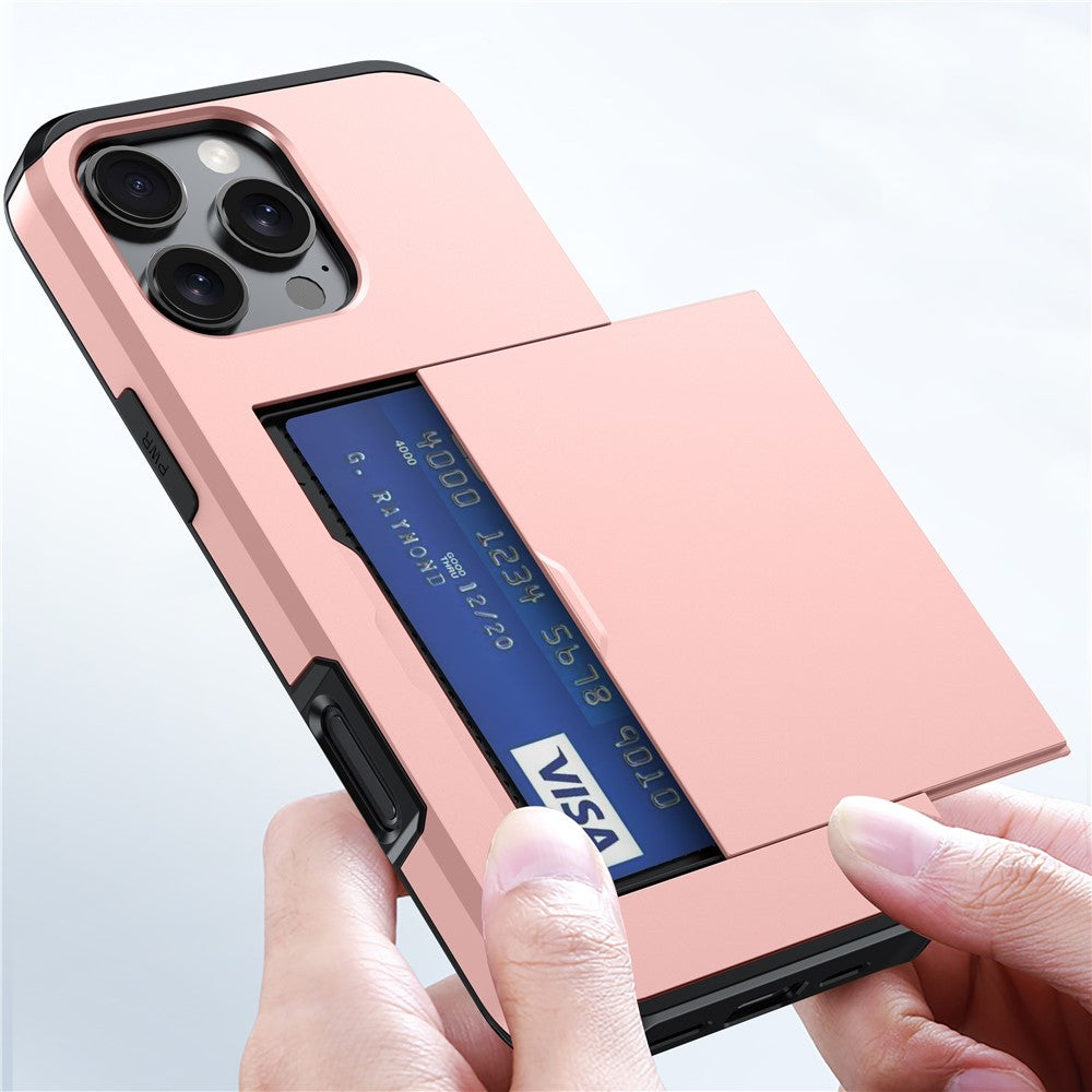 For iPhone 16 Pro Max Case TPU + PC Protective Phone Cover with Card Holder