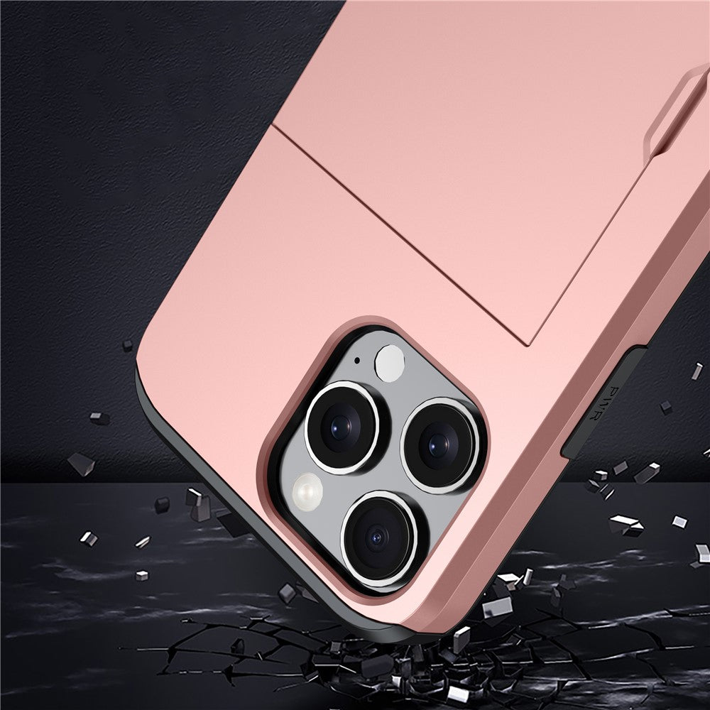 For iPhone 16 Pro Case Hidden Card Holder TPU + PC Phone Cover