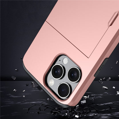 For iPhone 16 Pro Case Hidden Card Holder TPU + PC Phone Cover