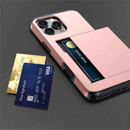 For iPhone 16 Pro Case Hidden Card Holder TPU + PC Phone Cover