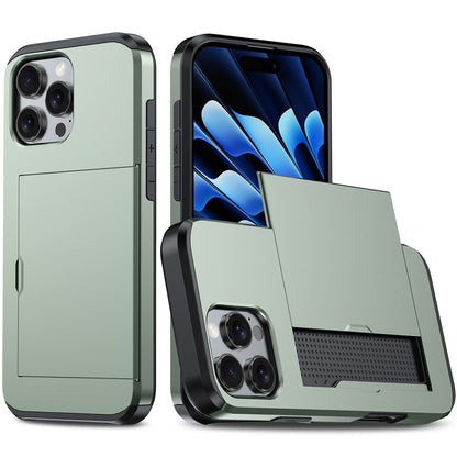 For iPhone 16 Pro Case Hidden Card Holder TPU + PC Phone Cover