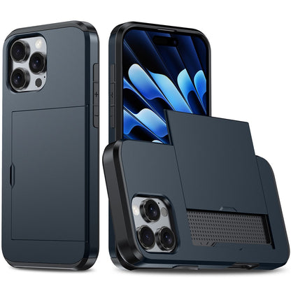 For iPhone 16 Pro Case Hidden Card Holder TPU + PC Phone Cover