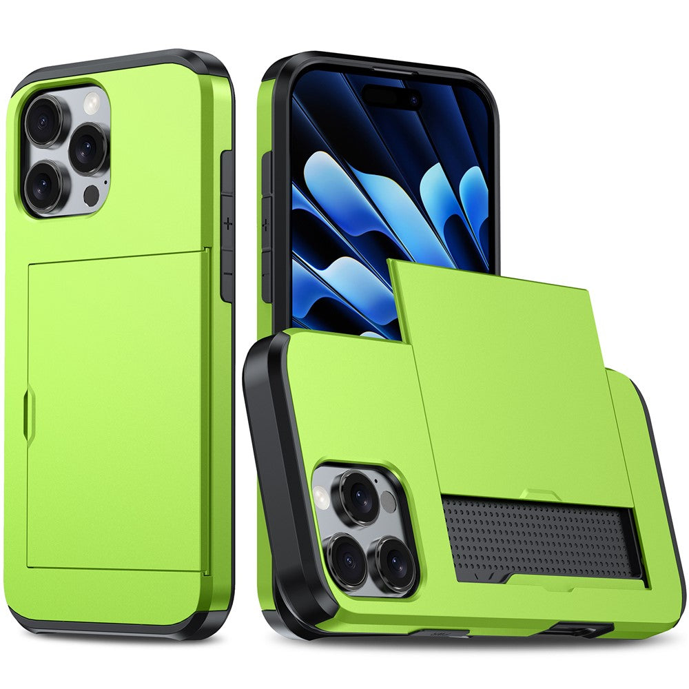 For iPhone 16 Pro Case Hidden Card Holder TPU + PC Phone Cover