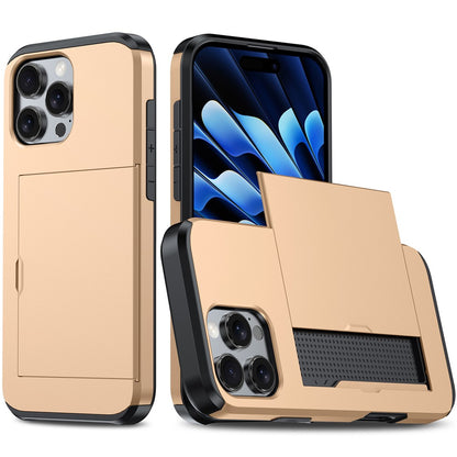 For iPhone 16 Pro Case Hidden Card Holder TPU + PC Phone Cover