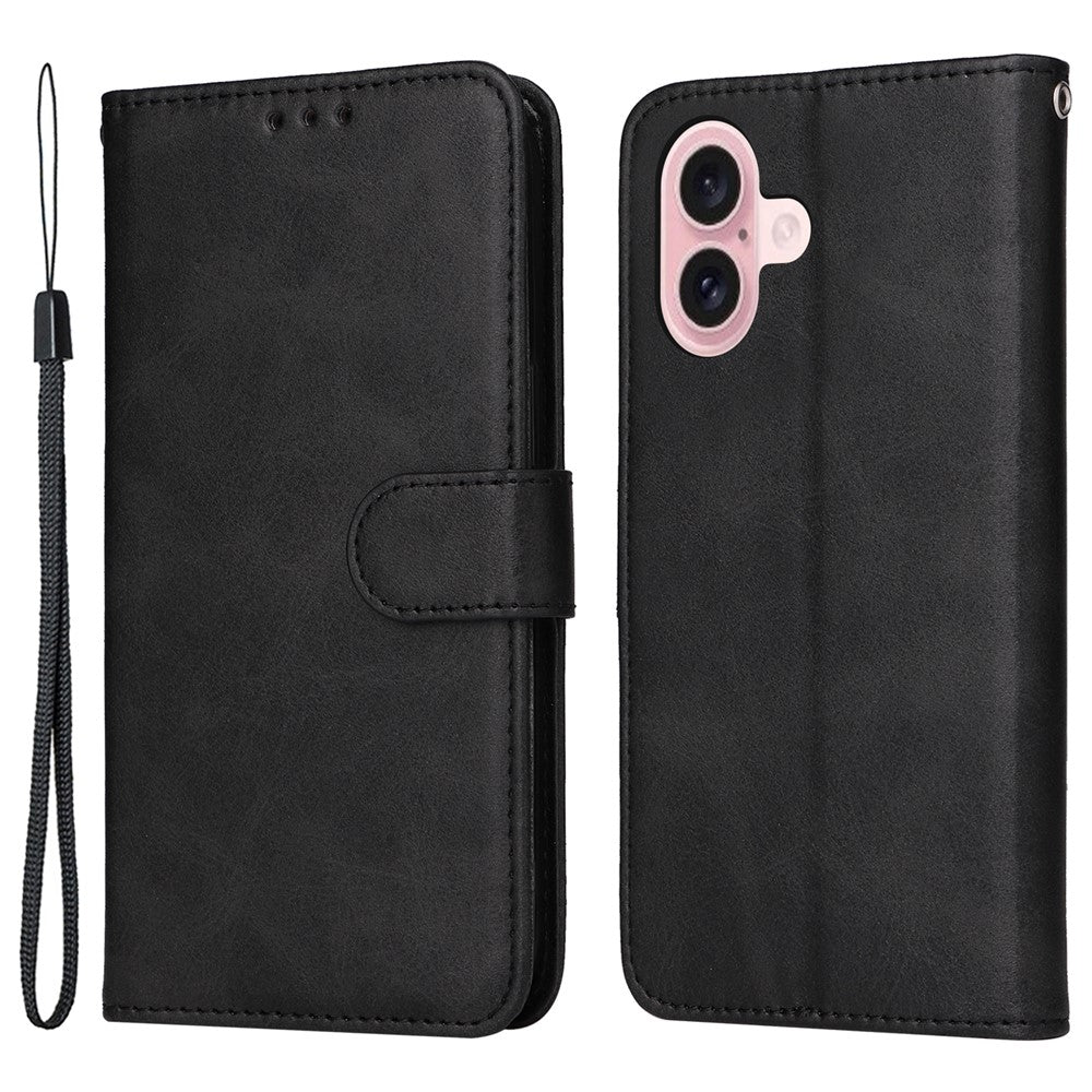 For iPhone 16 Case PU Leather Stand Phone Cover  with 3 Card Slots Wallet