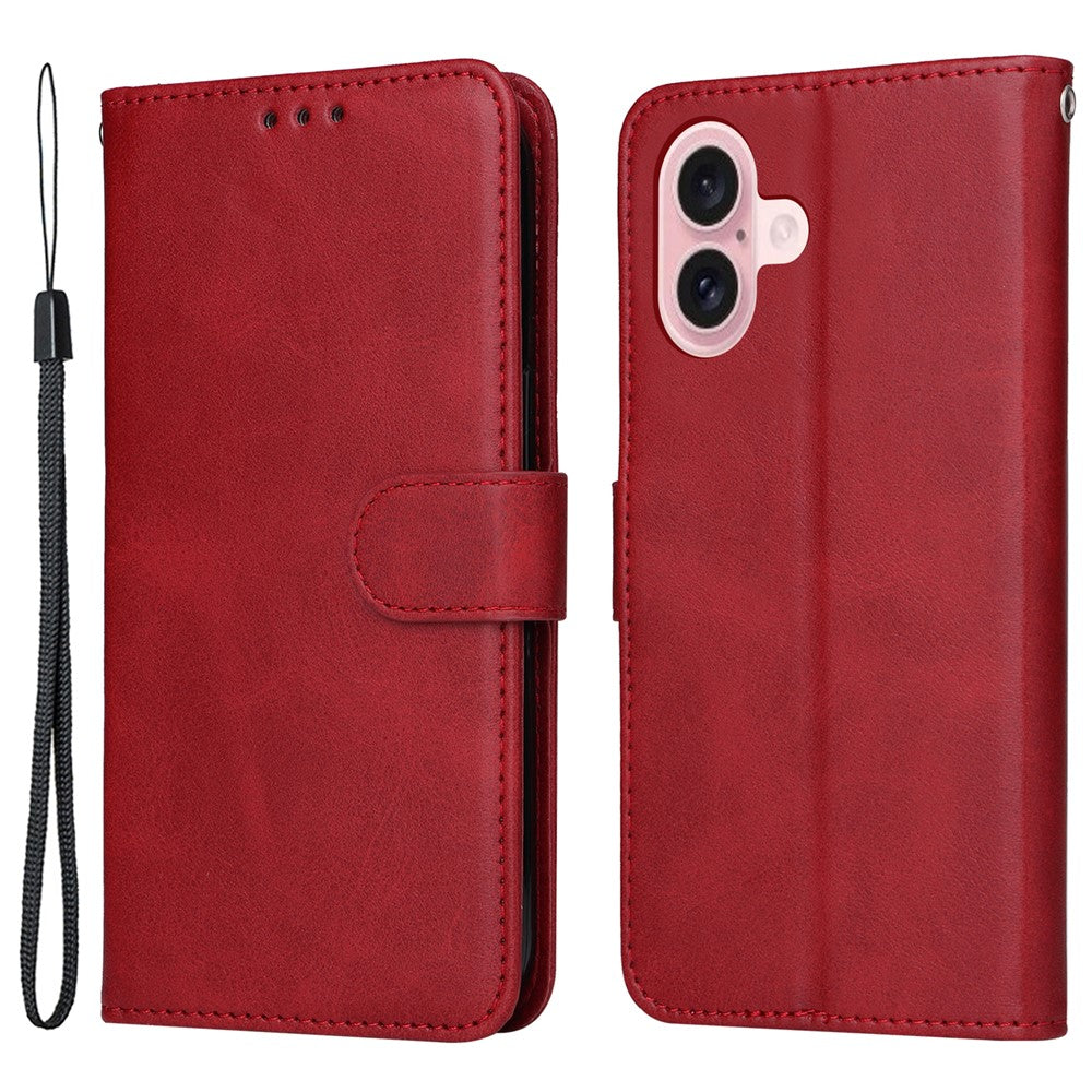 For iPhone 16 Case PU Leather Stand Phone Cover  with 3 Card Slots Wallet
