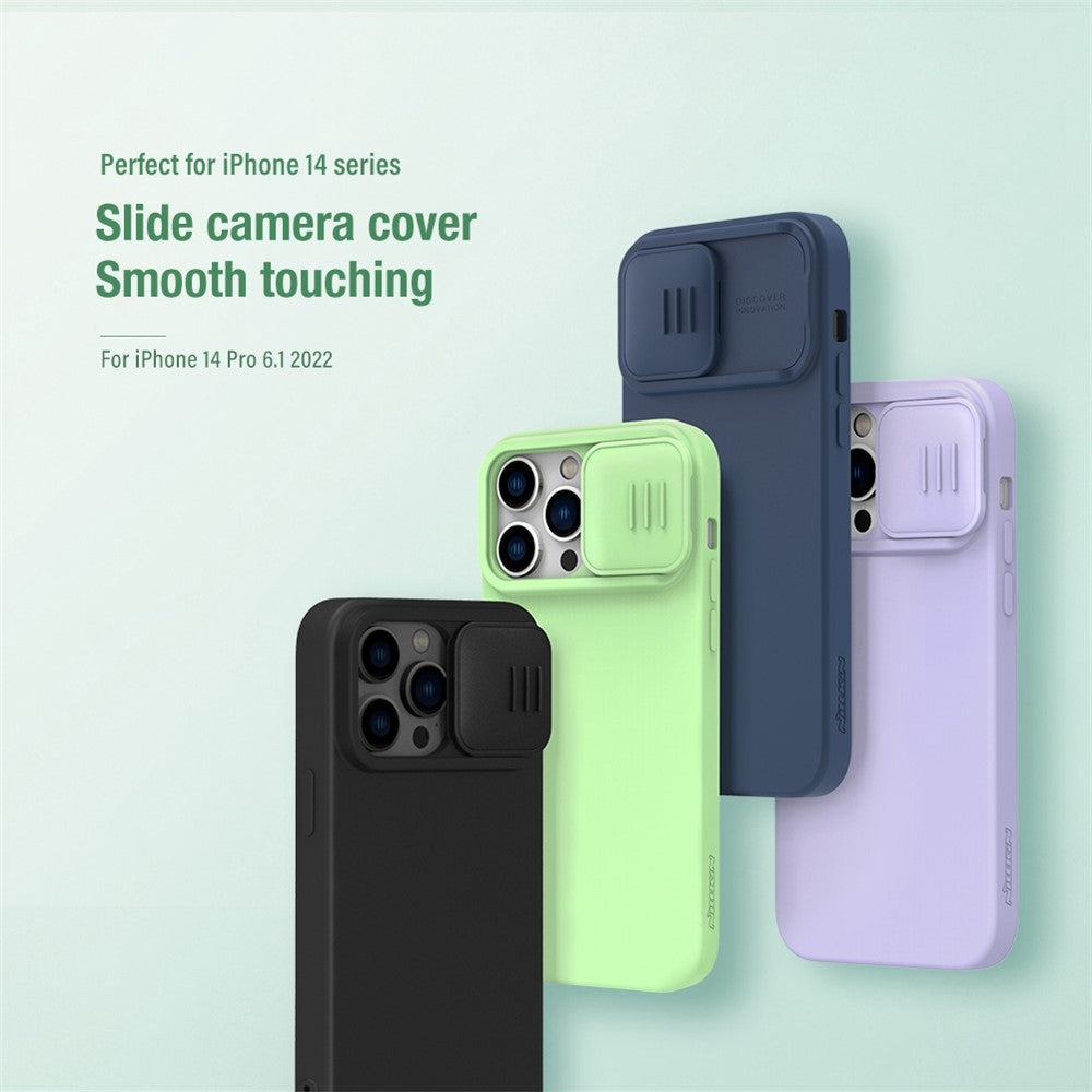 NILLKIN For iPhone 14 Pro Max Hard PC Soft Silicone Hybrid Case Slide Camera Protection Phone Cover