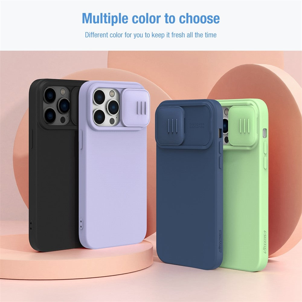 NILLKIN For iPhone 14 Pro Max Hard PC Soft Silicone Hybrid Case Slide Camera Protection Phone Cover