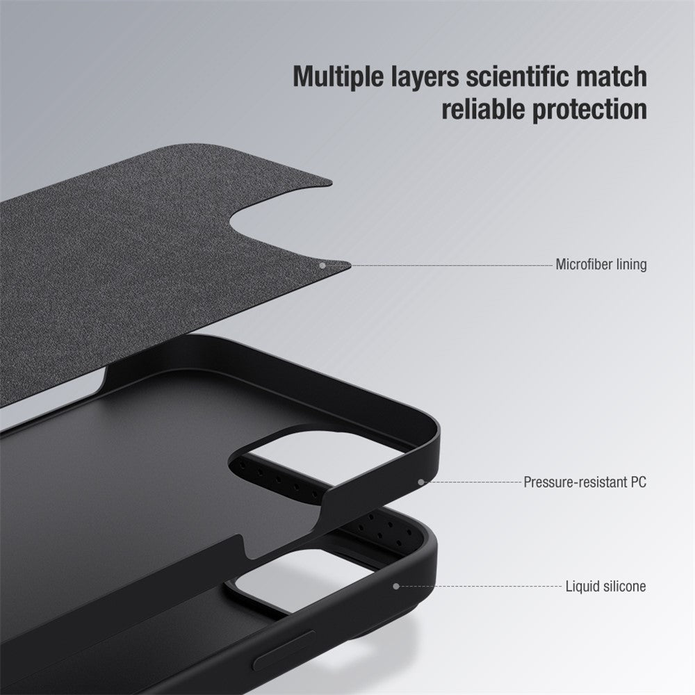 NILLKIN For iPhone 14 Pro Max Hard PC Soft Silicone Hybrid Case Slide Camera Protection Phone Cover
