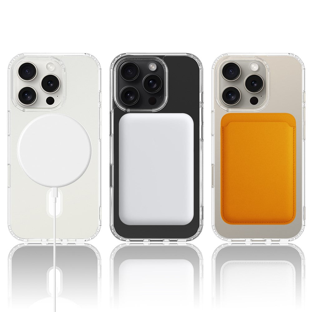 For iPhone 16 Pro Case TPU+Acrylic Clear Phone Cover Compatible with MagSafe