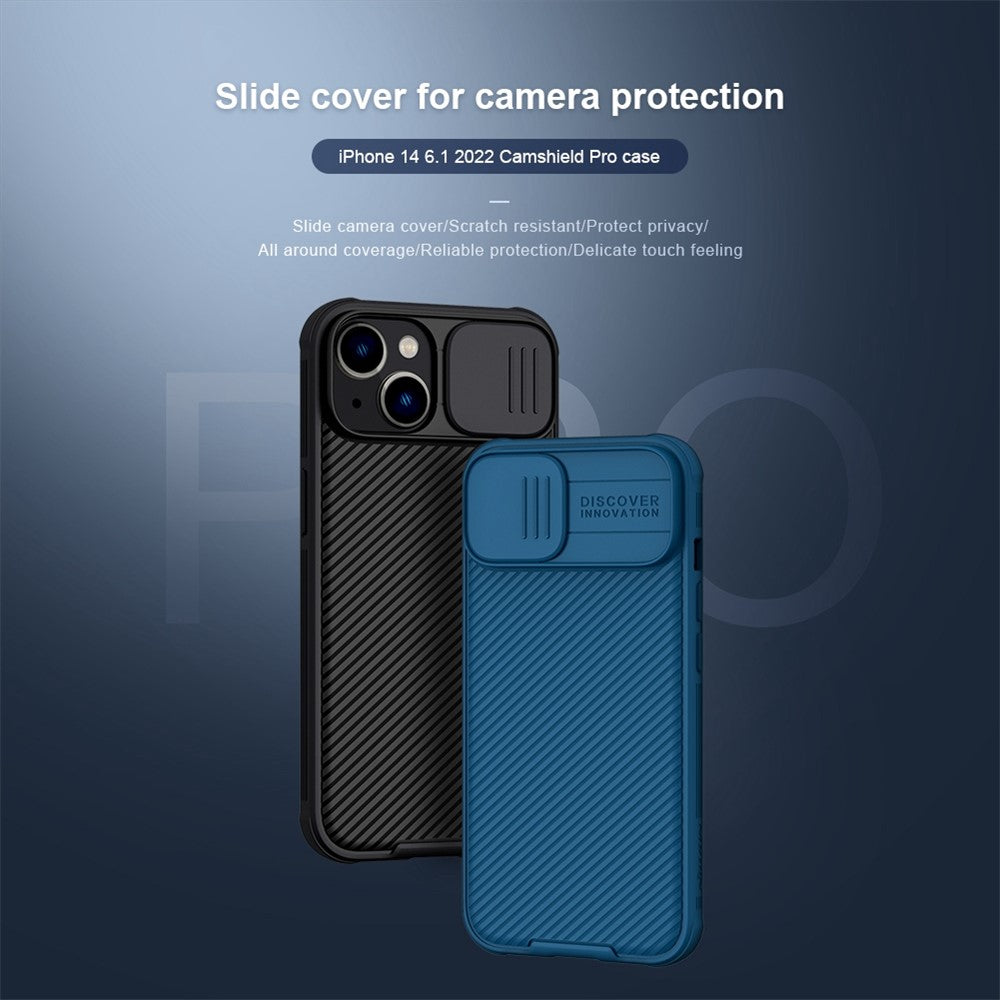 NILLKIN CamShield Pro Series for iPhone 14 / iPhone 13 Slide Camera Protection Phone Case Anti-drop Hybrid TPU + PC Back Cover