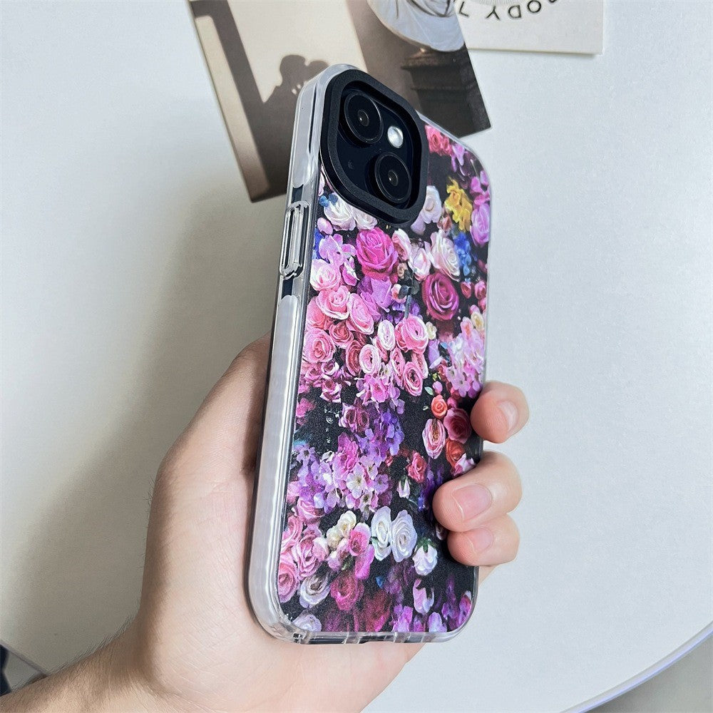 For iPhone 14 Cell Phone Case Colorful Pattern Shockproof Hard Acrylic Cover