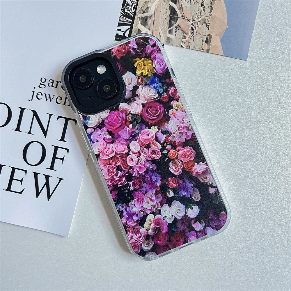 For iPhone 14 Cell Phone Case Colorful Pattern Shockproof Hard Acrylic Cover