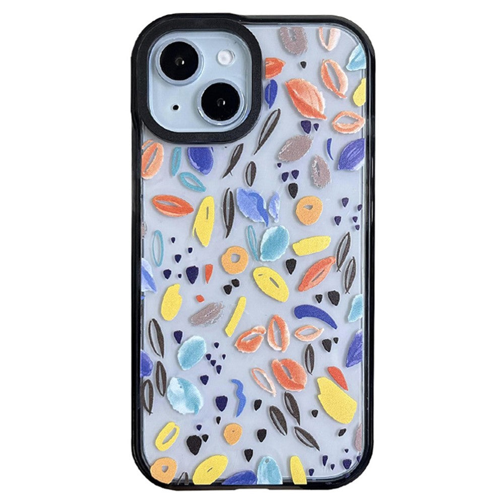 For iPhone 14 Cell Phone Case Colorful Pattern Shockproof Hard Acrylic Cover