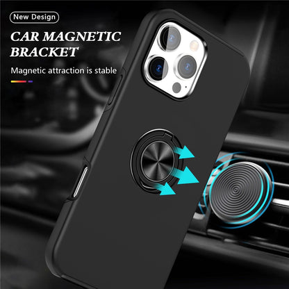 For iPhone 16 Pro Case Kickstand PC+TPU Phone Cover Magnetic Car Mount