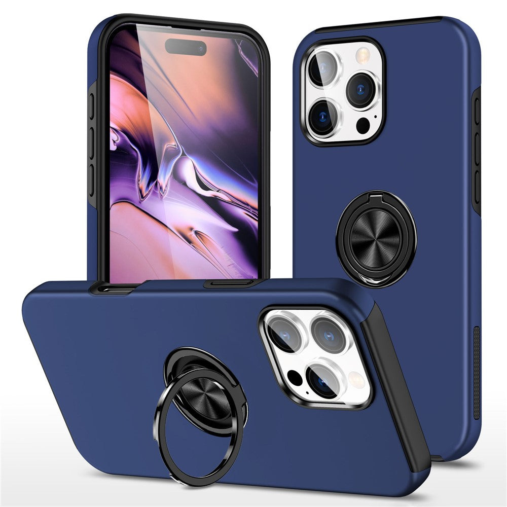 For iPhone 16 Pro Case Kickstand PC+TPU Phone Cover Magnetic Car Mount
