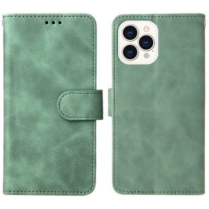 For iPhone 14 Pro Max Skin-touch Feeling PU Leather Case Stand Wallet Full Protection Inner TPU Phone Cover