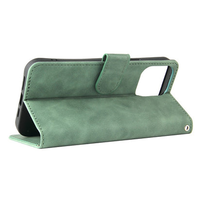 For iPhone 14 Pro Max Skin-touch Feeling PU Leather Case Stand Wallet Full Protection Inner TPU Phone Cover