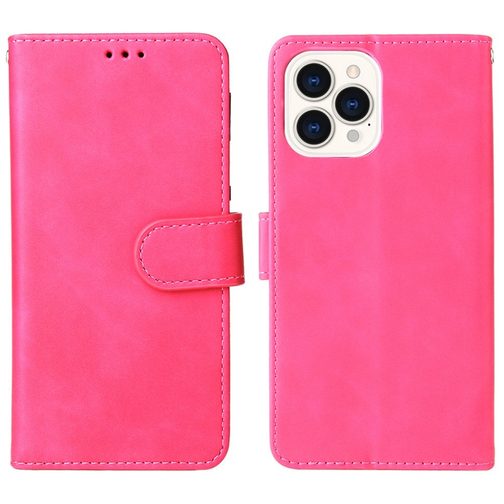 For iPhone 14 Pro Max Skin-touch Feeling PU Leather Case Stand Wallet Full Protection Inner TPU Phone Cover