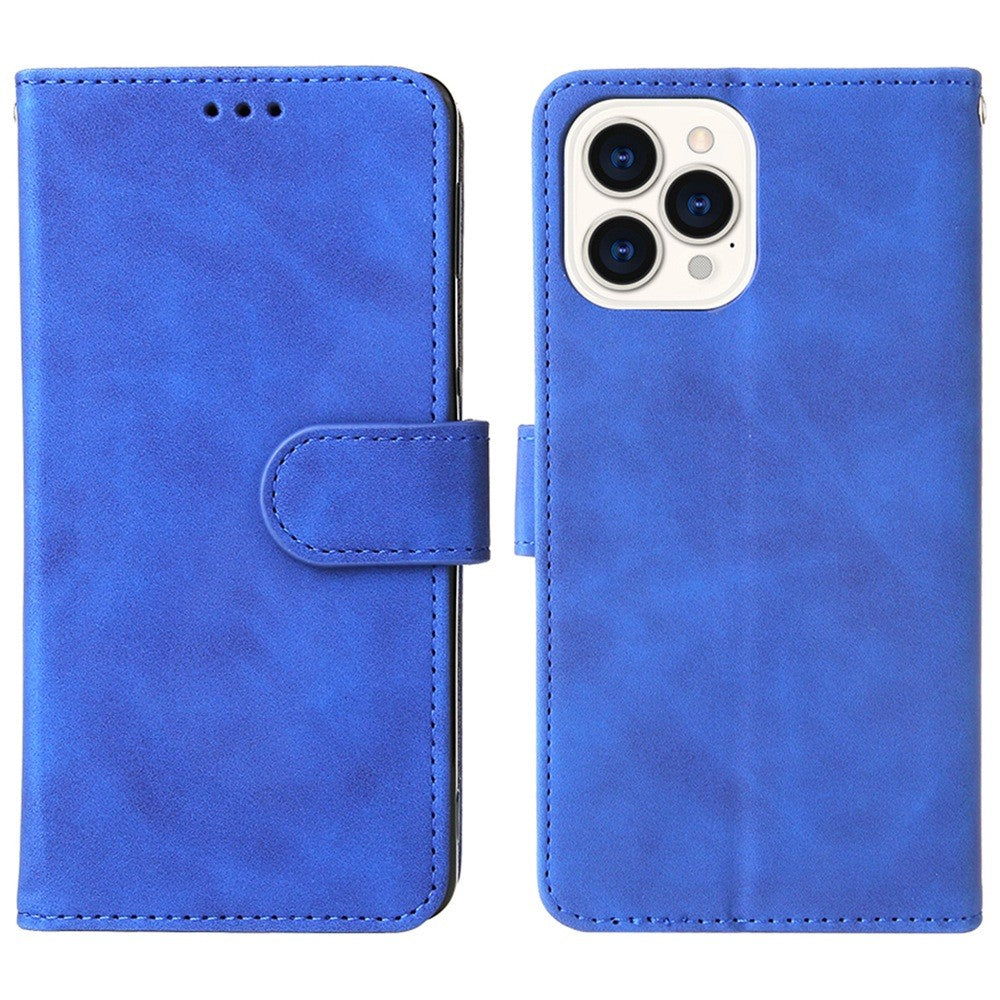 For iPhone 14 Plus PU Leather Wallet Case Skin-touch Feeling Magnetic Clasp Folio Flip Phone Stand Cover