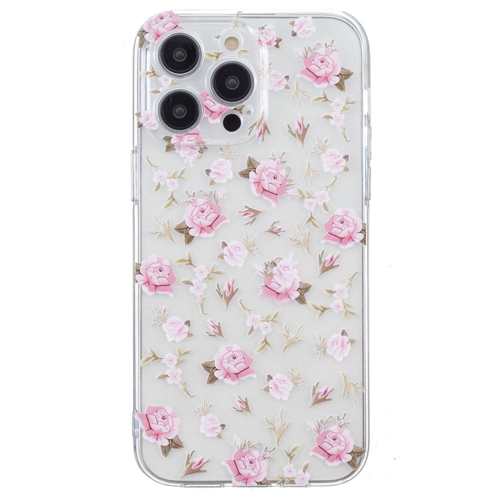 For iPhone 16 Pro Case Transparent Edge TPU Phone Cover Pattern Printing
