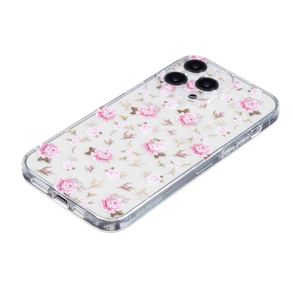 For iPhone 16 Pro Case Transparent Edge TPU Phone Cover Pattern Printing
