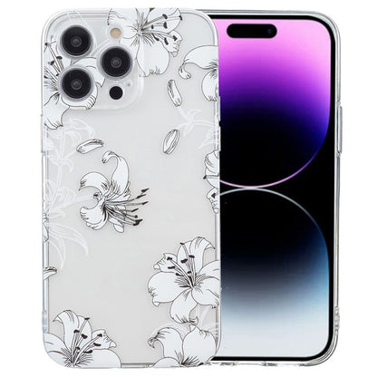 For iPhone 16 Pro Case Transparent Edge TPU Phone Cover Pattern Printing
