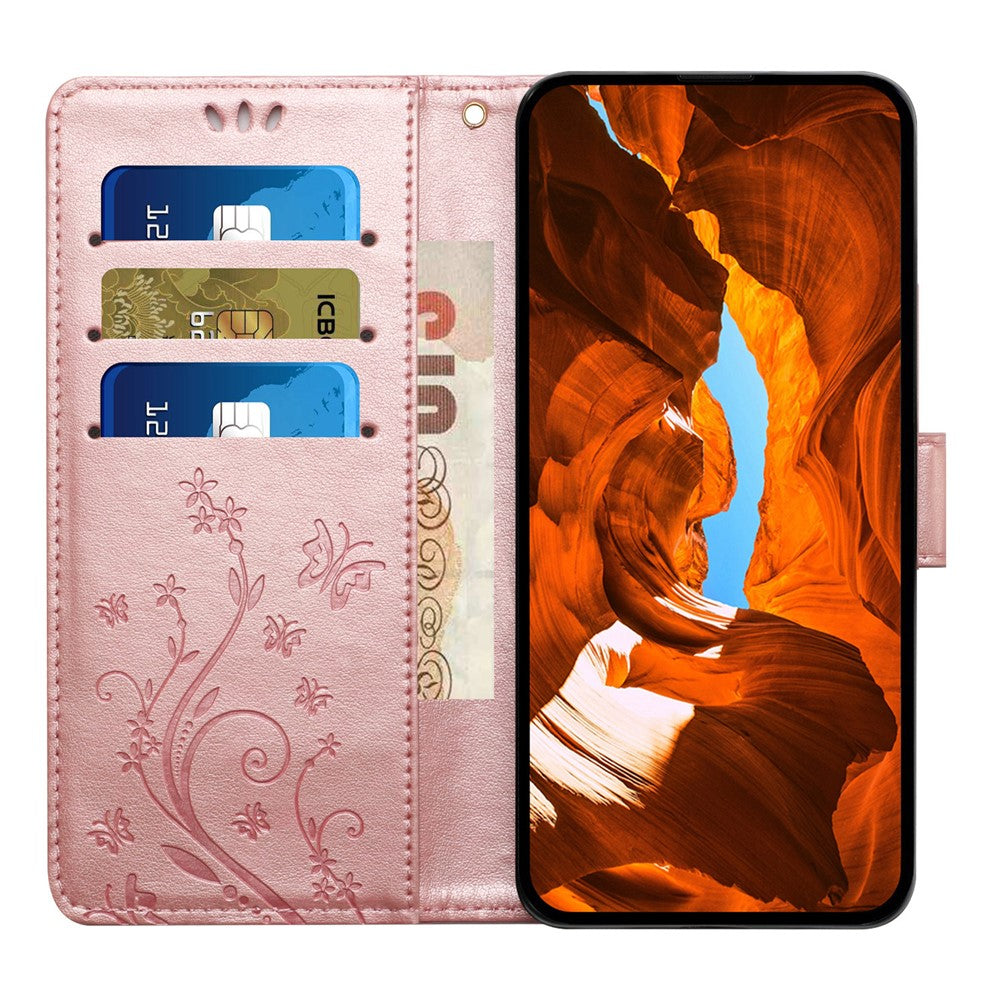 For iPhone 16 Case Flip Shockproof Butterfly Floral Leather Phone Cover