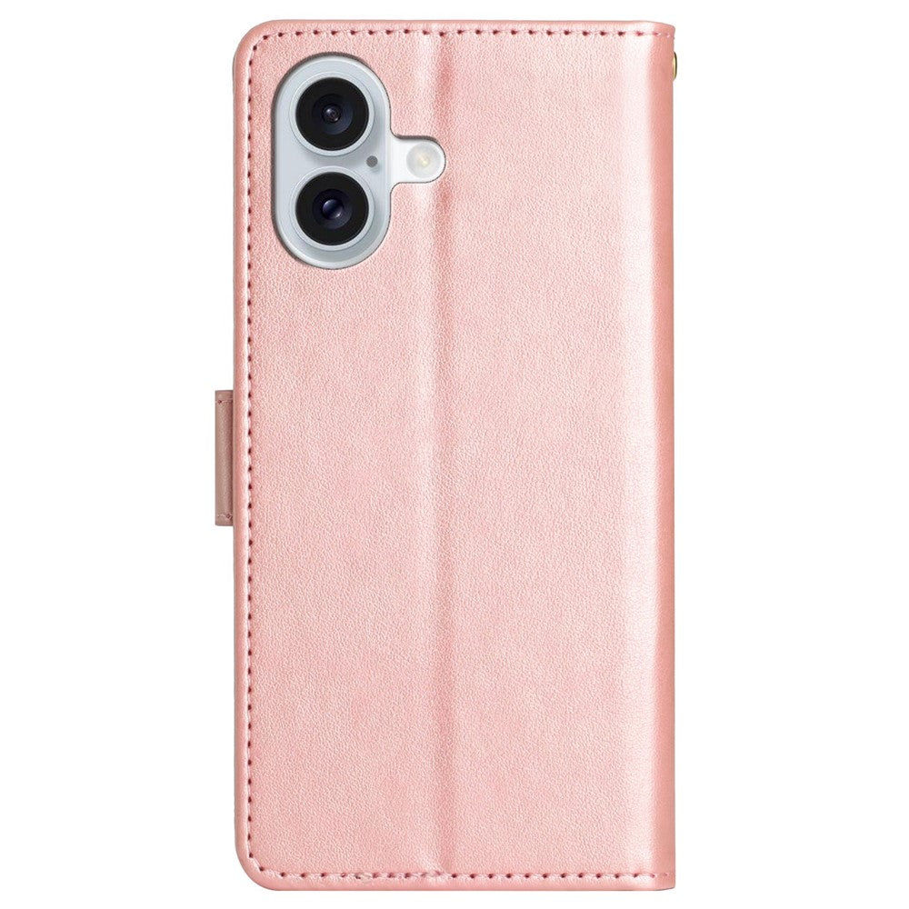 For iPhone 16 Case Flip Shockproof Butterfly Floral Leather Phone Cover