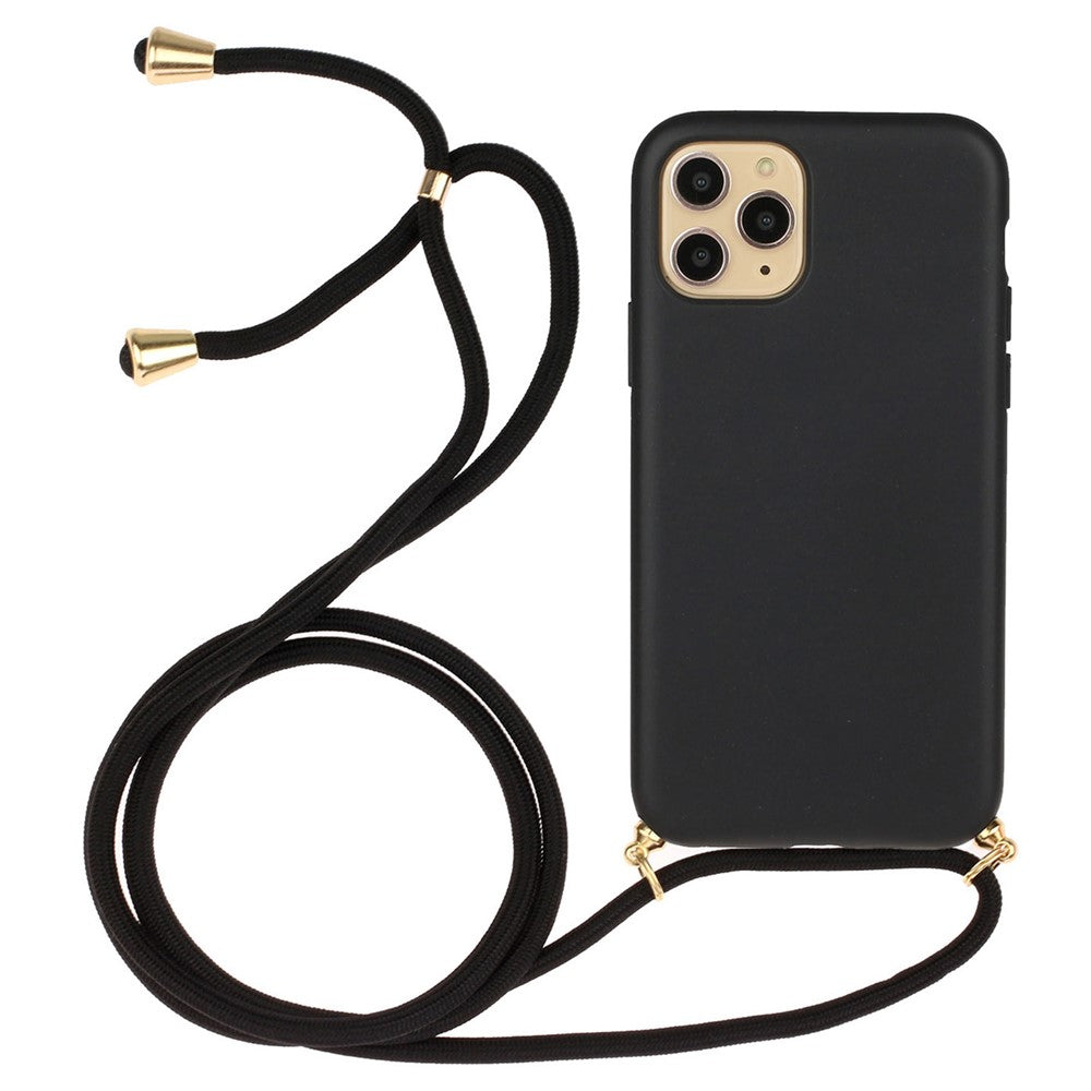 For iPhone 16 Pro Case with Lanyard Wheat Straw+TPU Phone Cover Biodegradable Recyclable