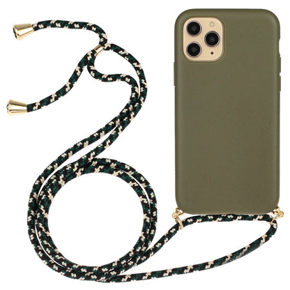 For iPhone 16 Pro Max Case Wheat Straw+TPU Phone Cover with Lanyard Eco Friendly Zero Waste