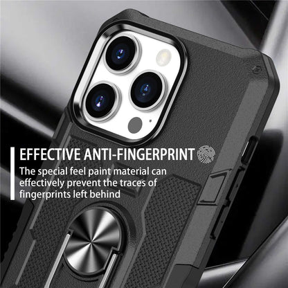 For iPhone 14 Pro Max Shockproof Phone Case Rotatable Ring Holder Kickstand Protective Phone Cover