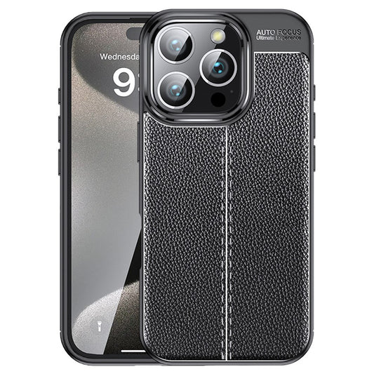 For iPhone 16 Pro Case Litchi Texture Shockproof TPU Phone Cover