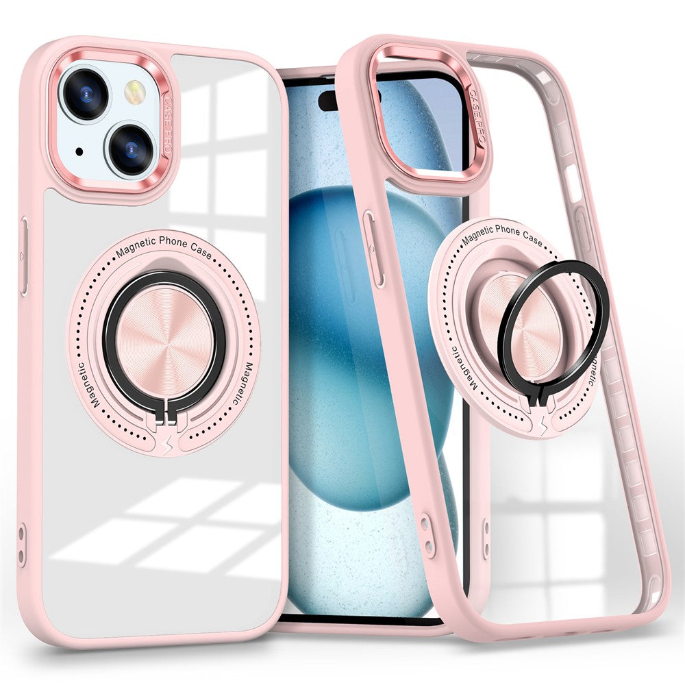 For iPhone 14 Plus Case Magnetic Kickstand TPU Frame Hard PC Clear Phone Cover