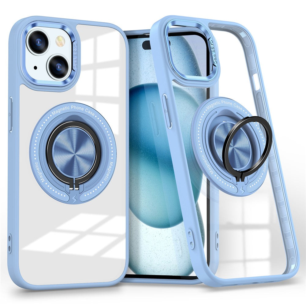 For iPhone 14 Plus Case Magnetic Kickstand TPU Frame Hard PC Clear Phone Cover