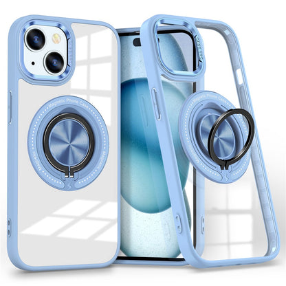 For iPhone 14 Plus Case Magnetic Kickstand TPU Frame Hard PC Clear Phone Cover
