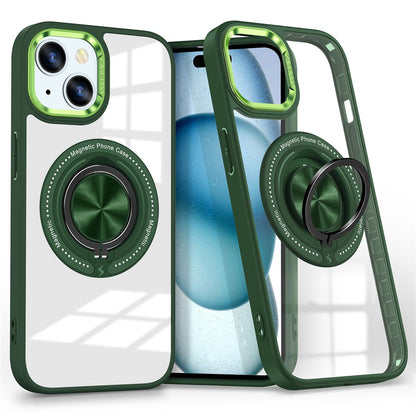 For iPhone 14 Plus Case Magnetic Kickstand TPU Frame Hard PC Clear Phone Cover