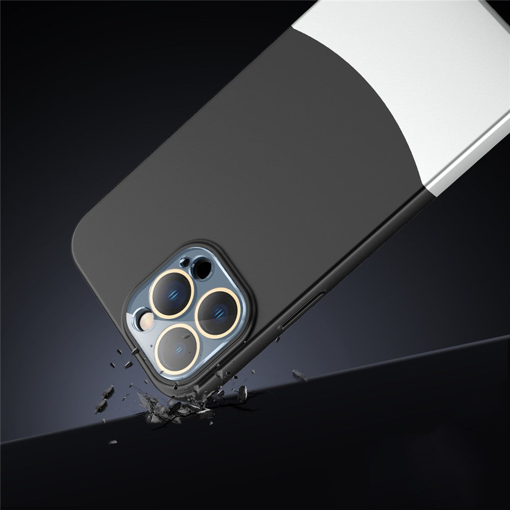 For iPhone 14 Pro Phone Case Splicing Colors Detachable 2-In-1 PC Phone Cover with Glass Lens Film