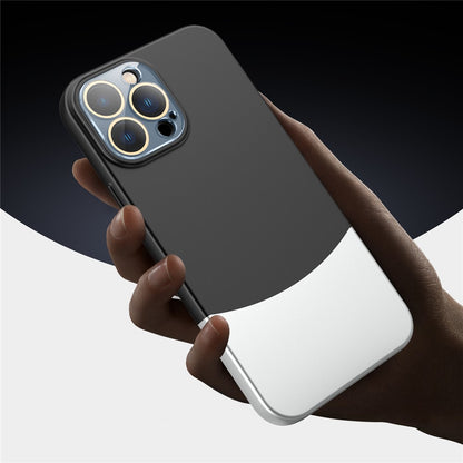 For iPhone 14 Pro Phone Case Splicing Colors Detachable 2-In-1 PC Phone Cover with Glass Lens Film