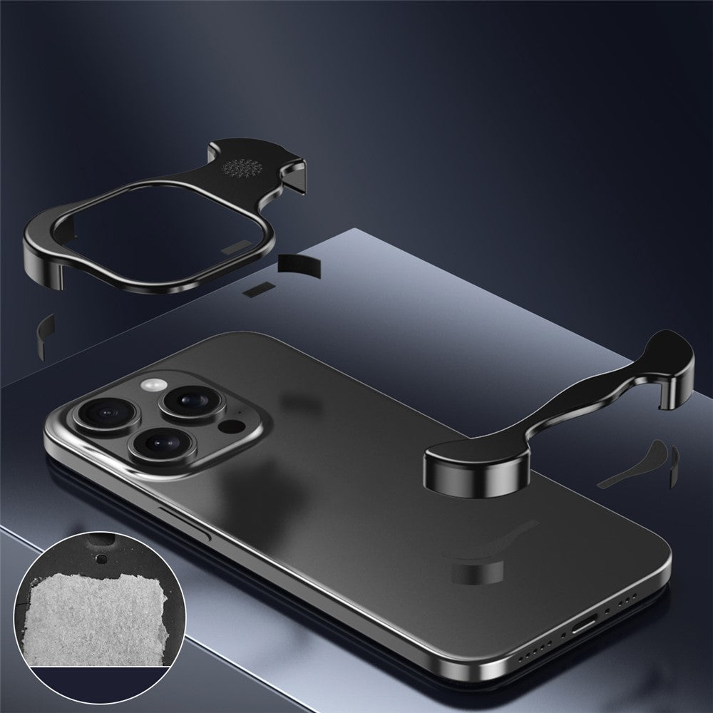 For iPhone 14 Pro Frameless Metal Case Phone Bumper Cover with Aromatherapy Tablet