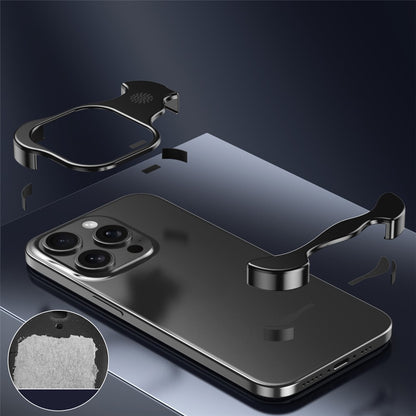 For iPhone 14 Pro Frameless Metal Case Phone Bumper Cover with Aromatherapy Tablet